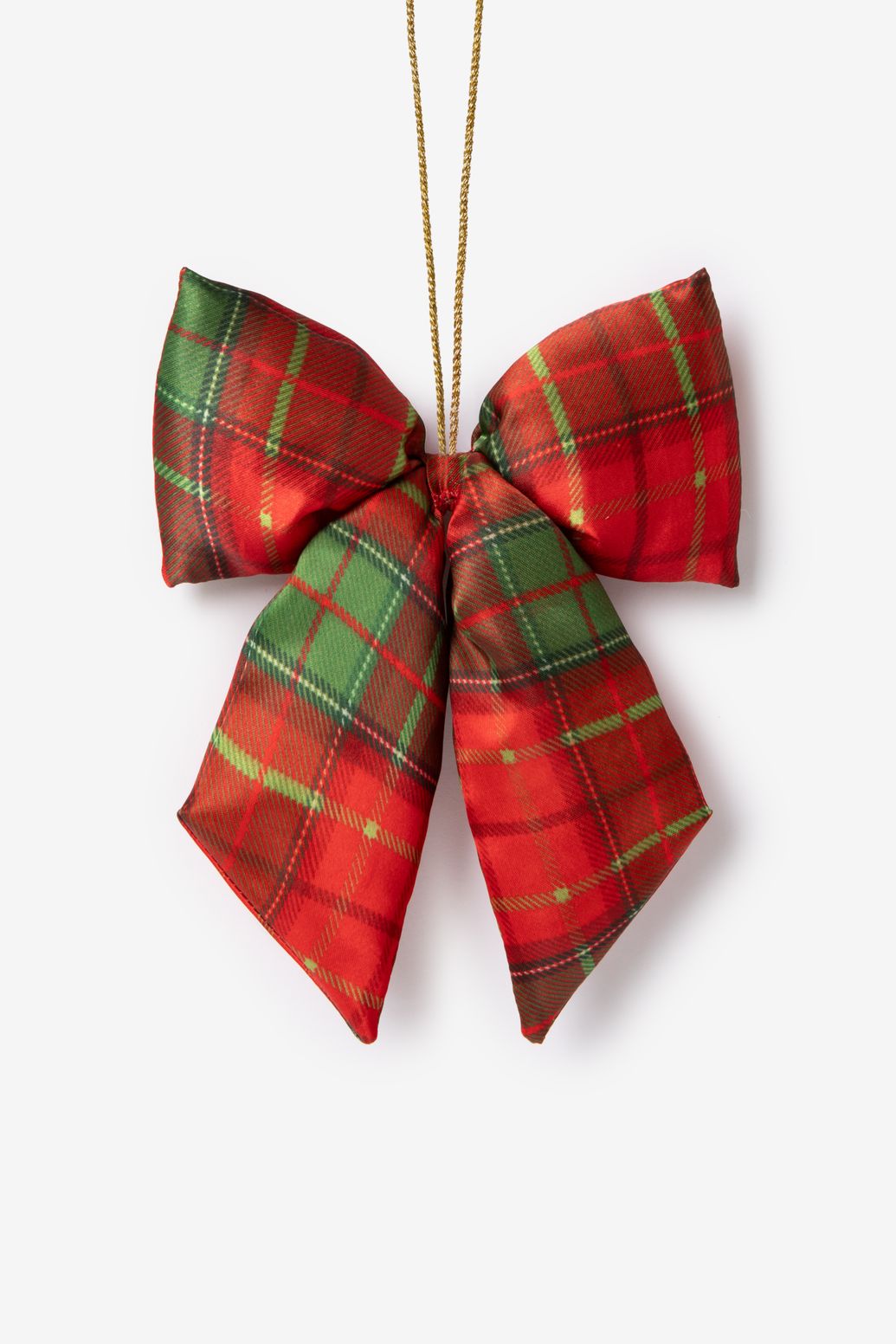 Suspension de Noël nœud avec motif à carreaux - rouge