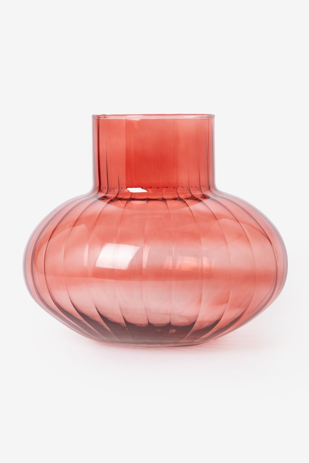 Roze glazen vaas