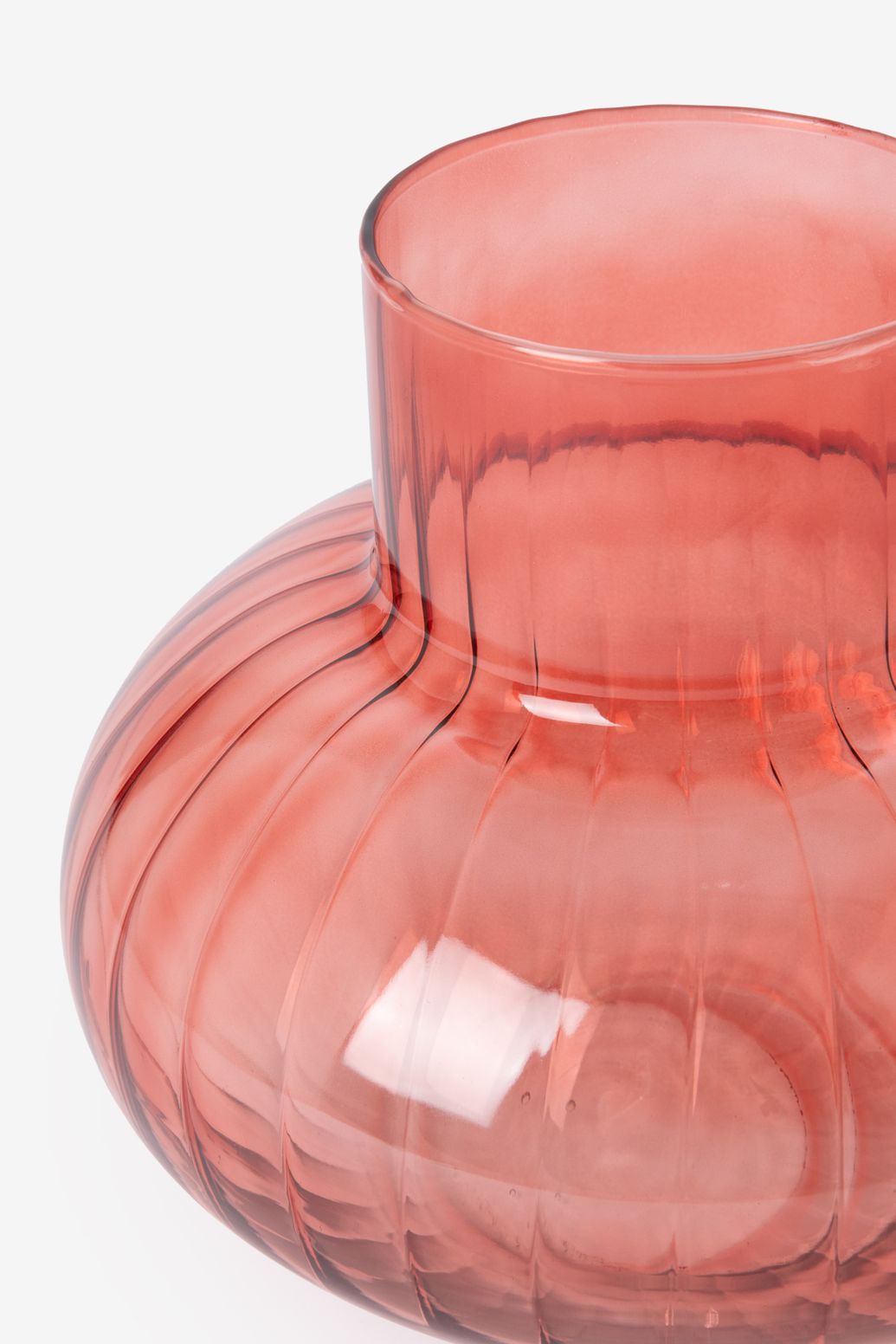 Roze glazen vaas