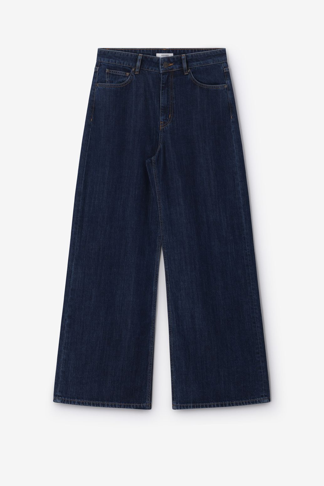 Donkerblauwe high waist wide leg jeans