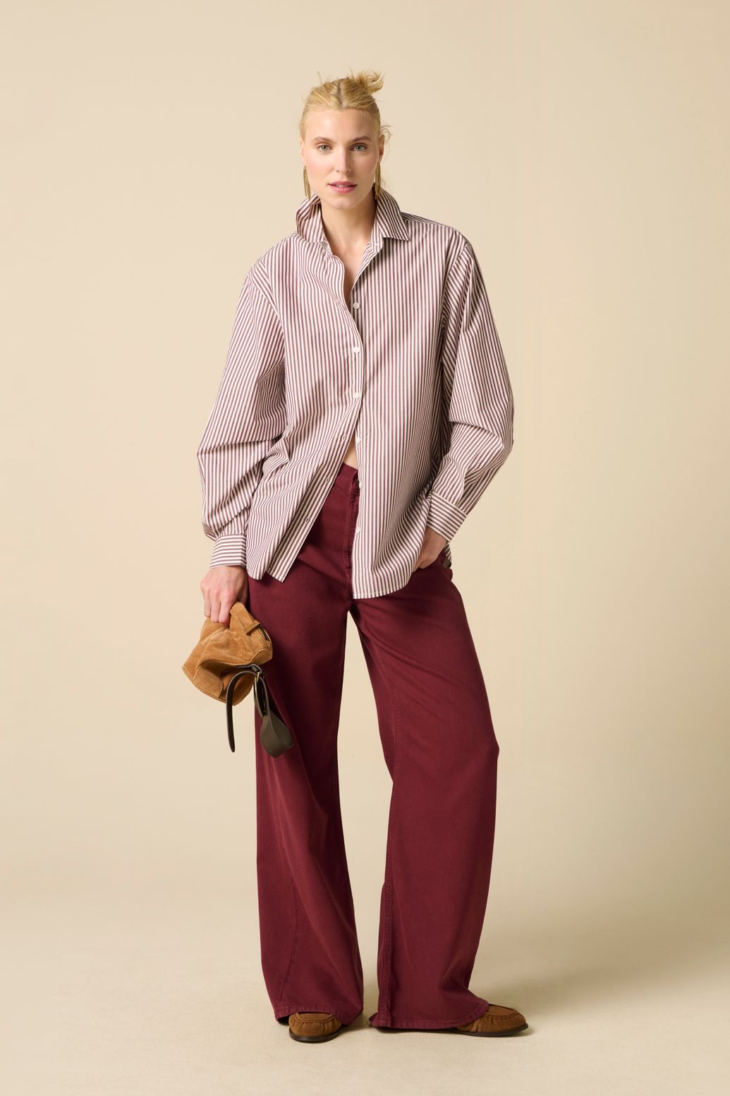 Donkerrode hight waist wide leg jeans