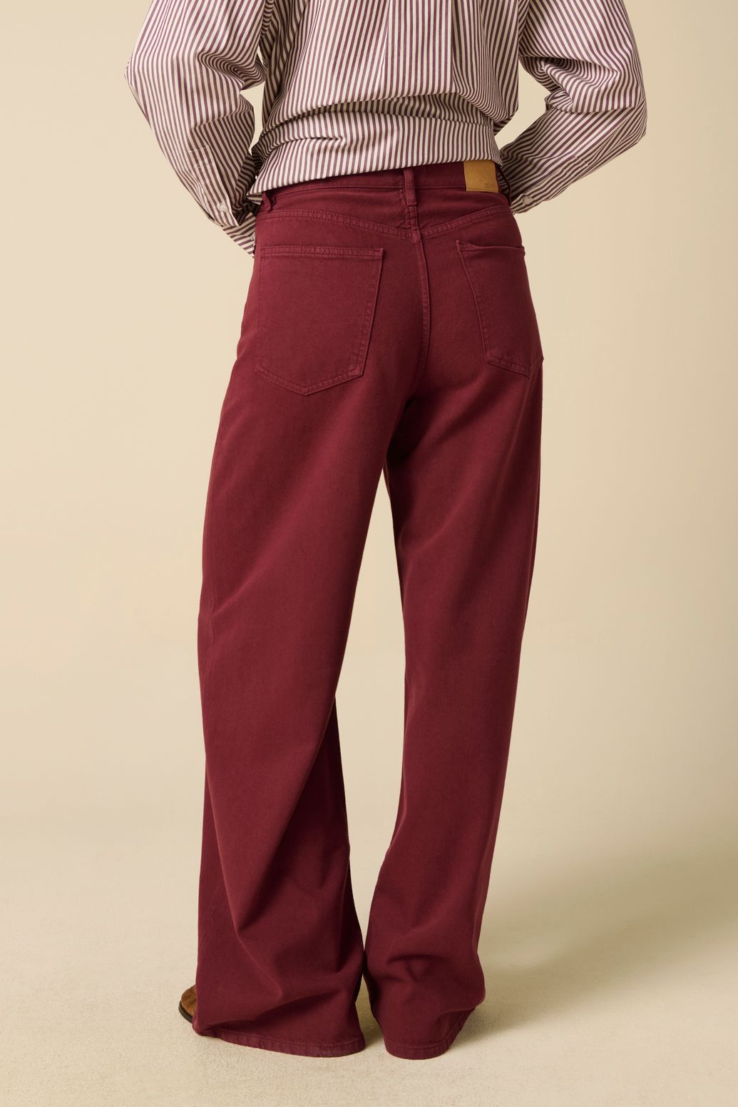 Donkerrode hight waist wide leg jeans