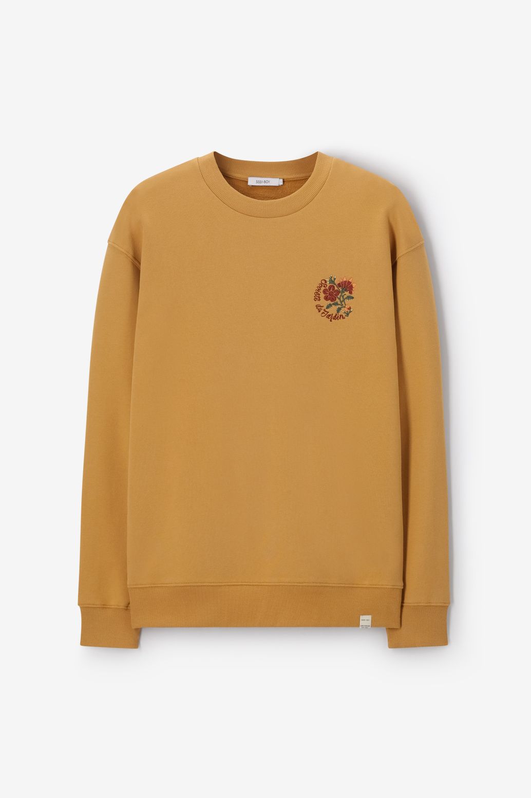 Sweater mit Stickerei - senfgelb
