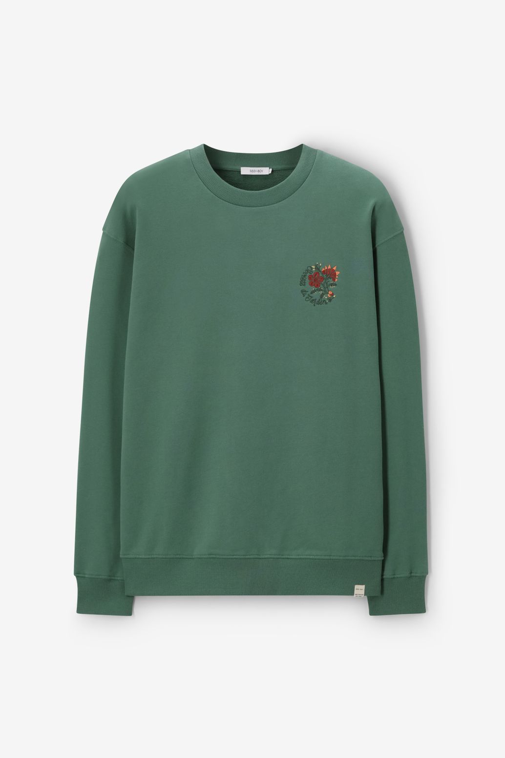Sweater mit Stickerei - dunkelgrün
