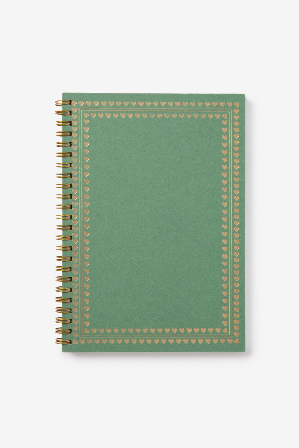Carnet A5 avec cœurs - vert