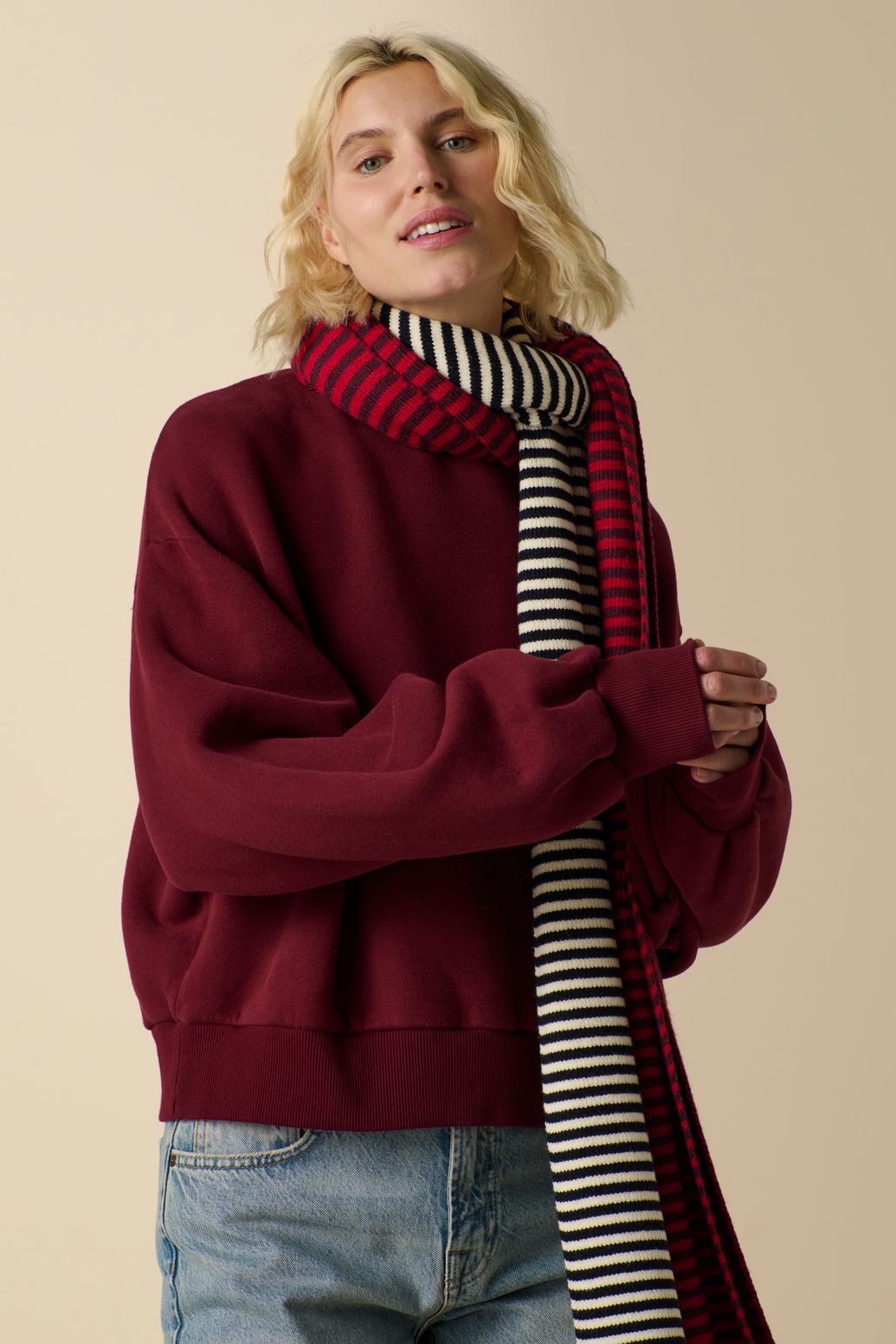Oversize-Sweater - dunkelrot