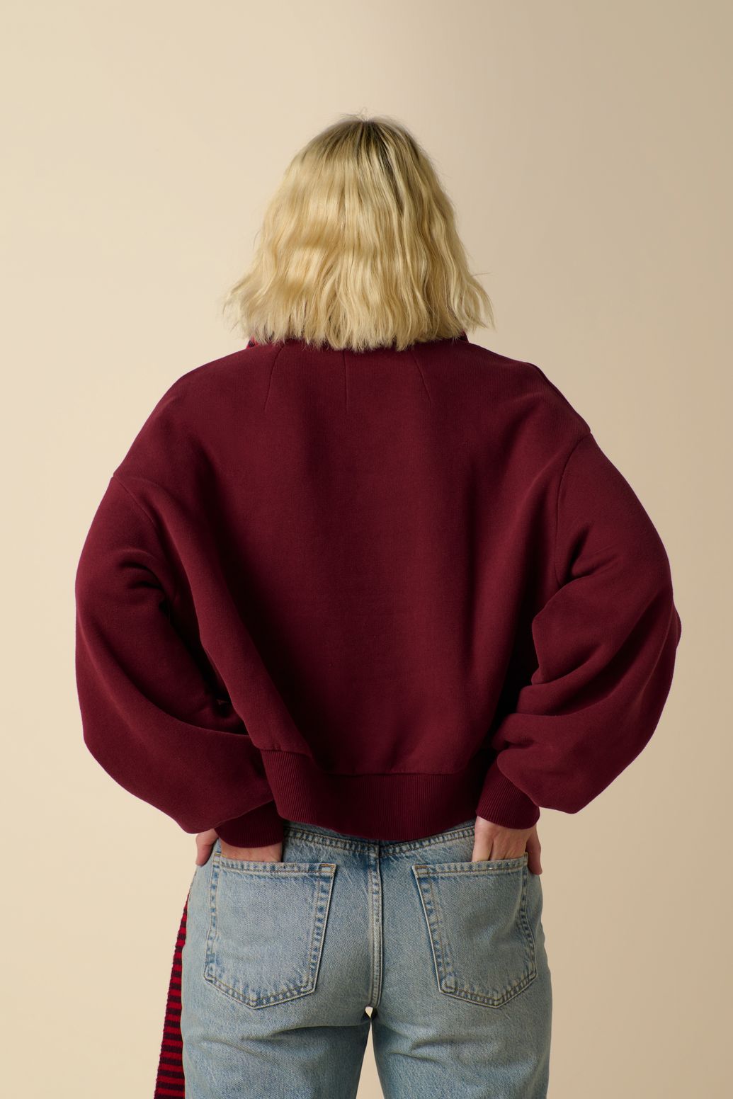 Oversize-Sweater - dunkelrot