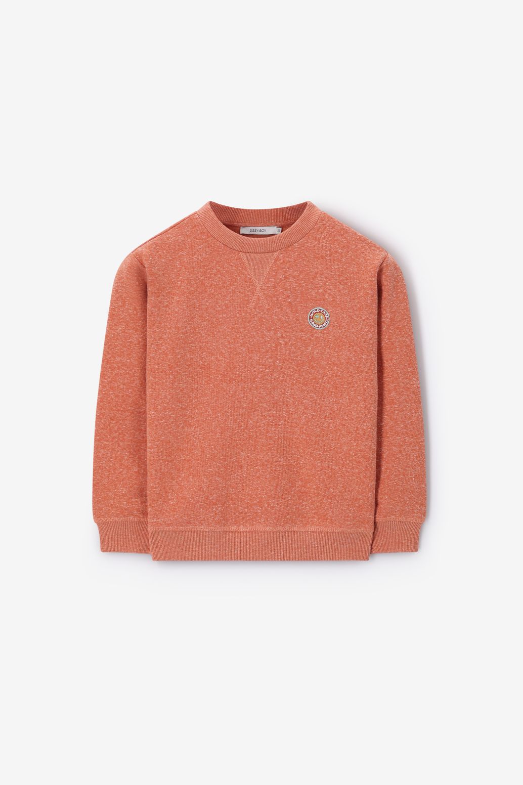 Sweat chiné avec écusson smiley - orange