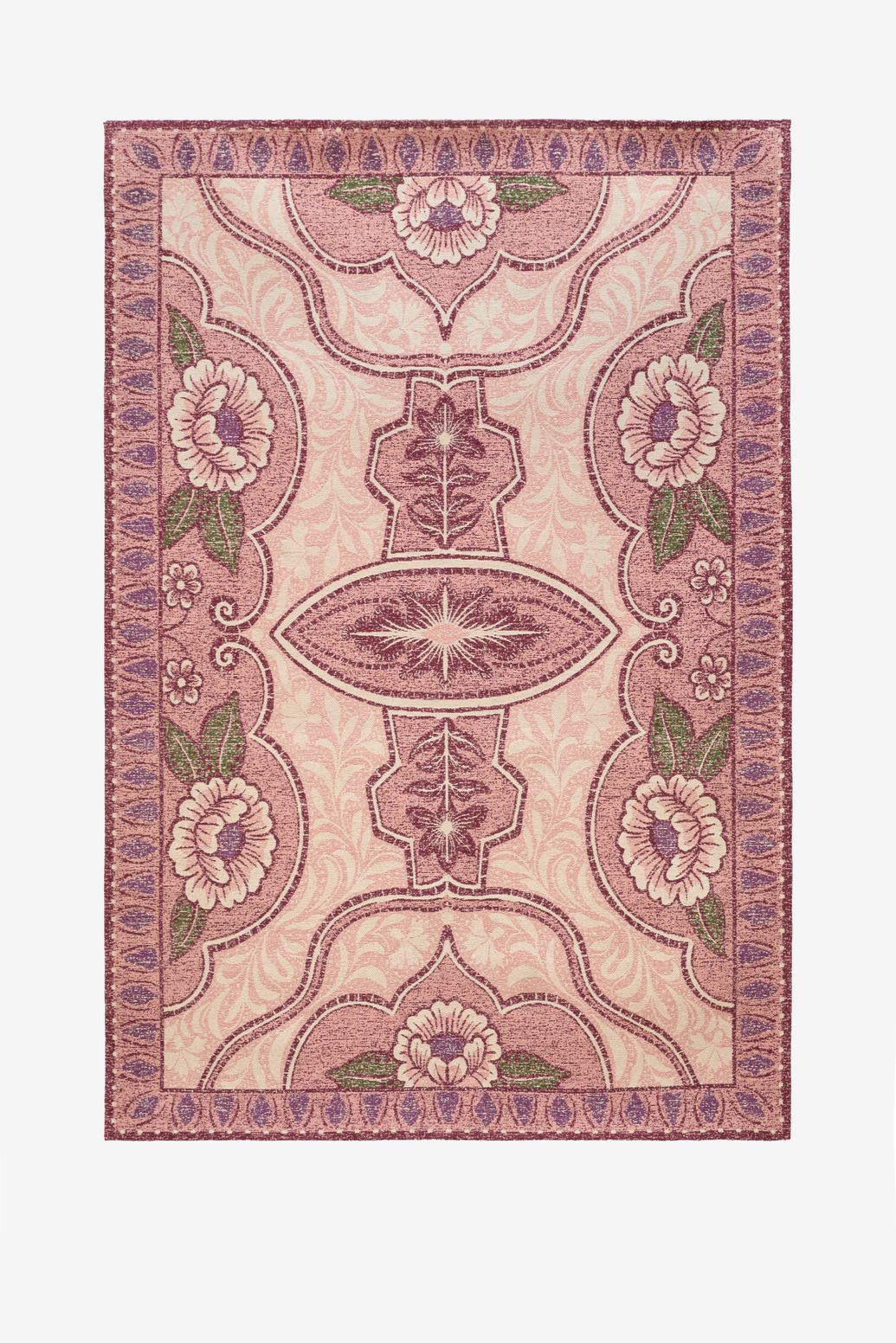 Teppich mit Blumenmuster - mehrfarbig