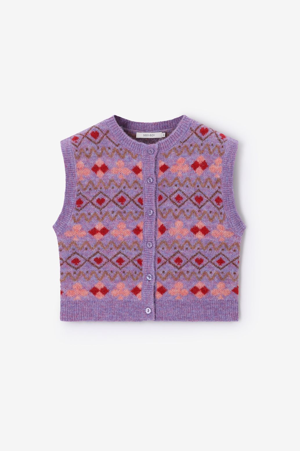 Spencer jacquard tricoté - violet clair