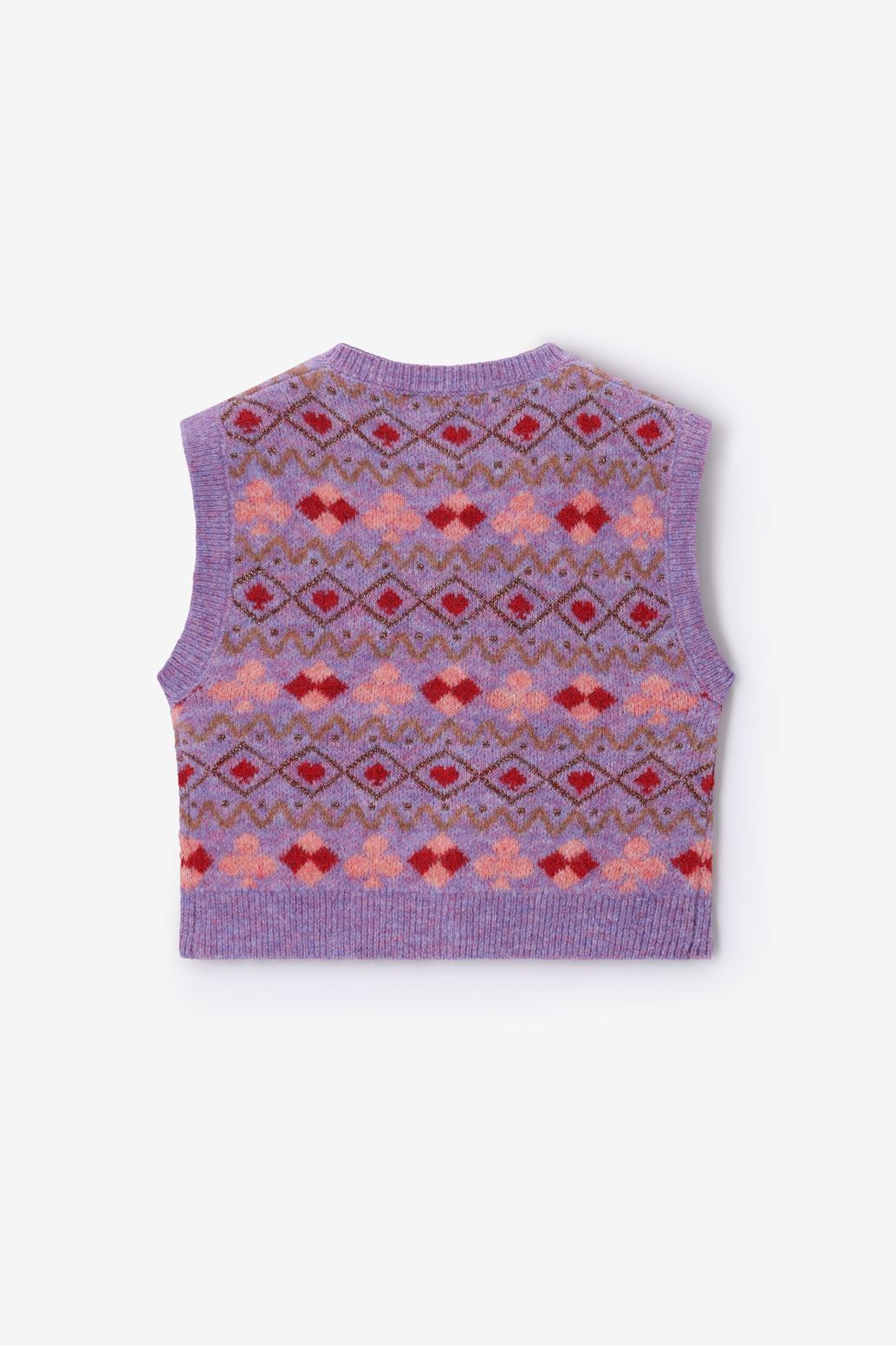 Lichtpaarse gebreide jacquard spencer