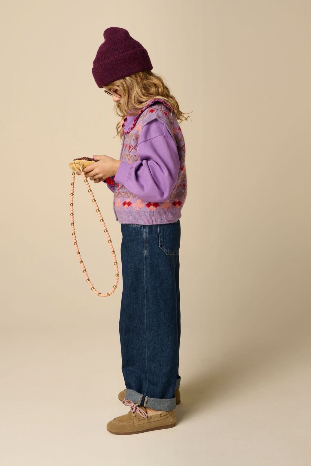 Spencer jacquard tricoté - violet clair