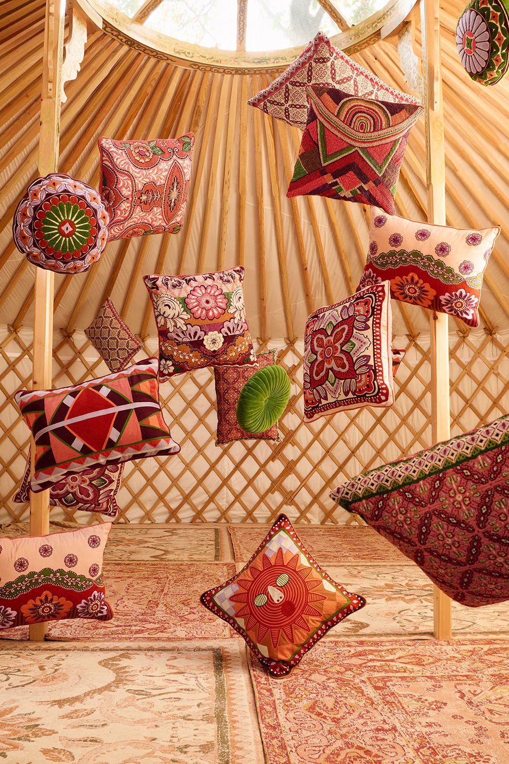 Coussin décoratif avec motif géométrique - multicolore