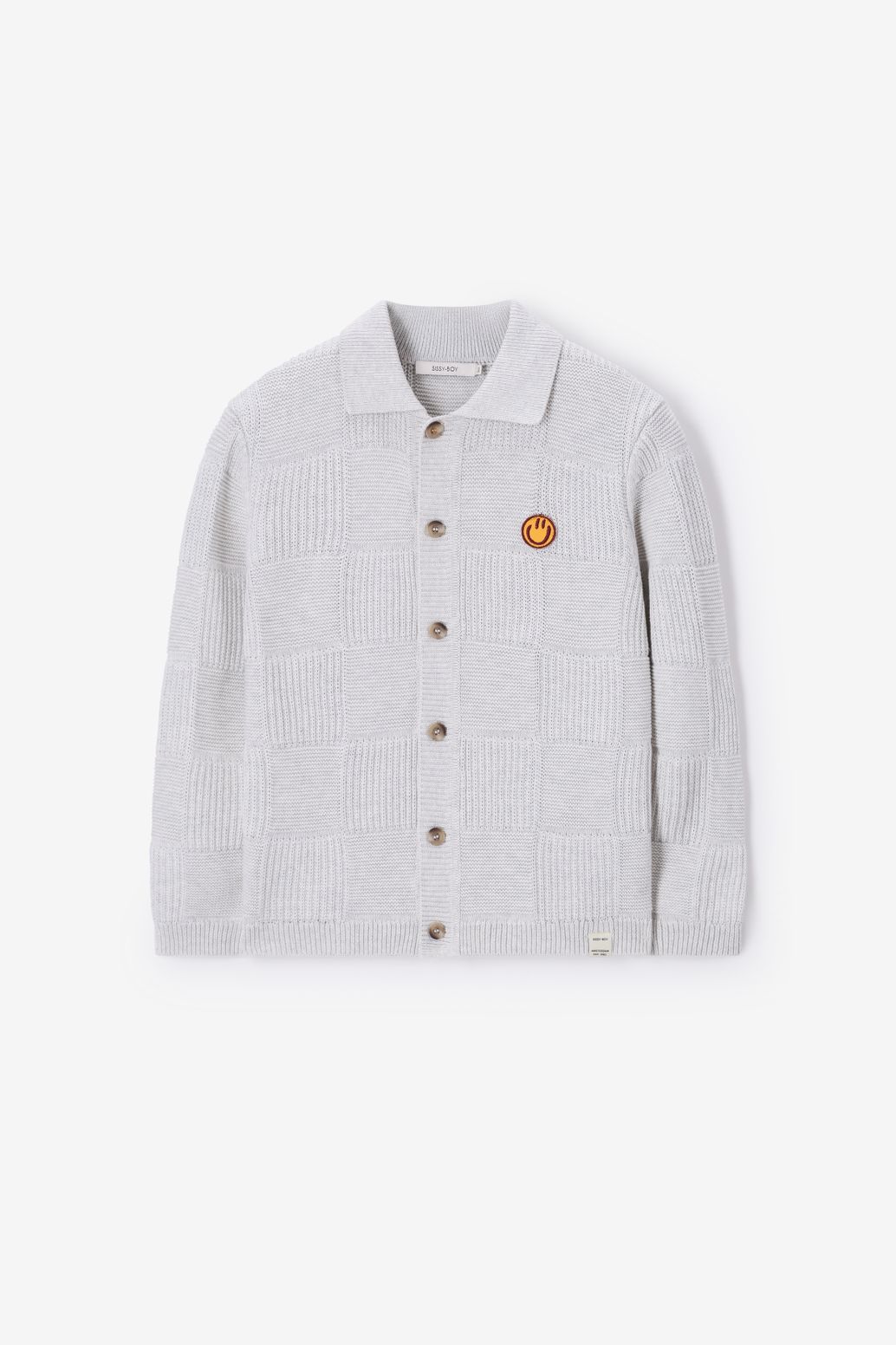 Wit gebreid vest met polokraag
