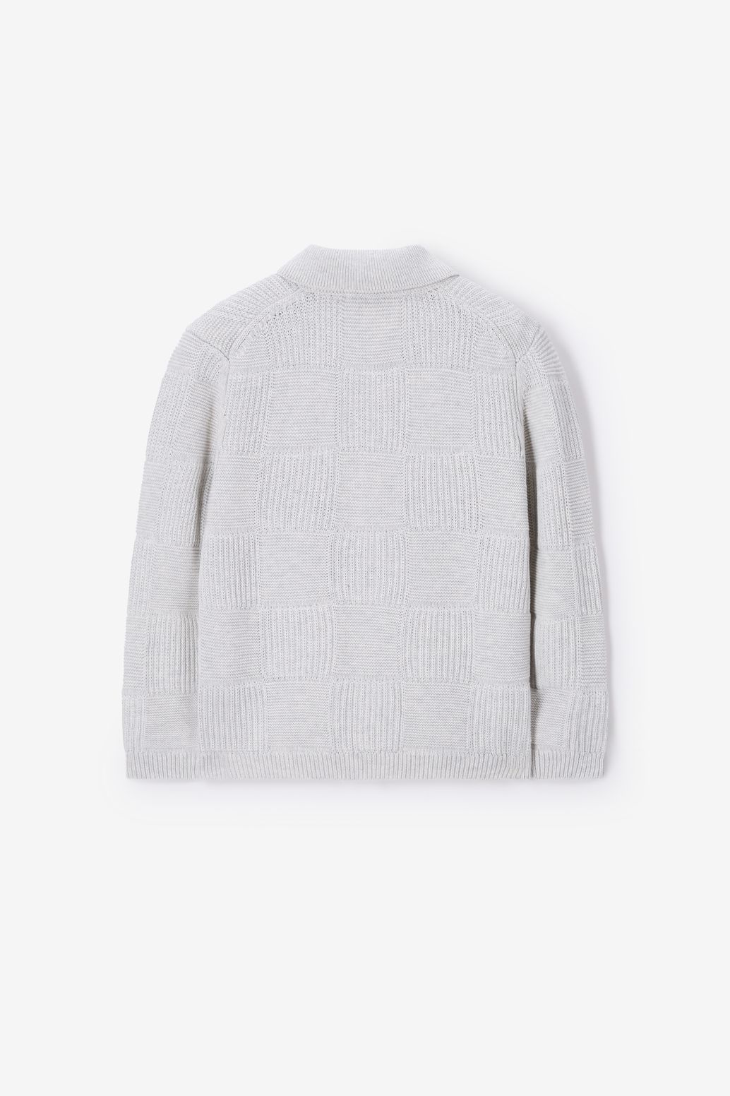 Wit gebreid vest met polokraag