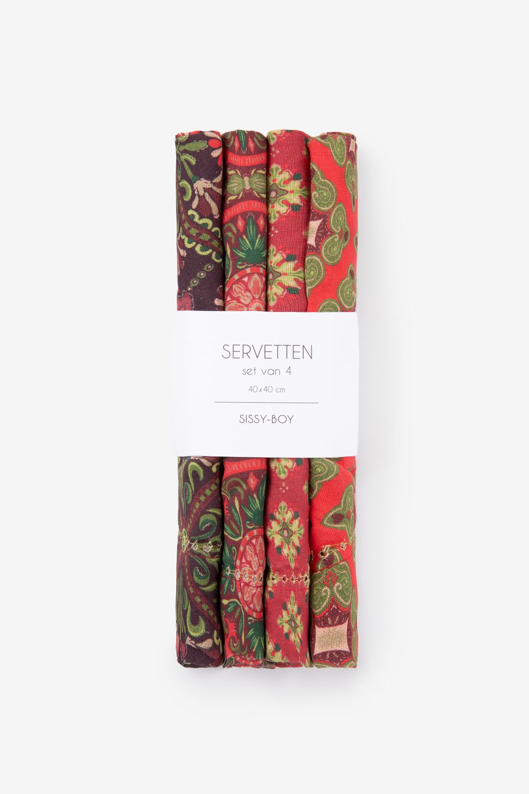 Multicolour servetten set van 4