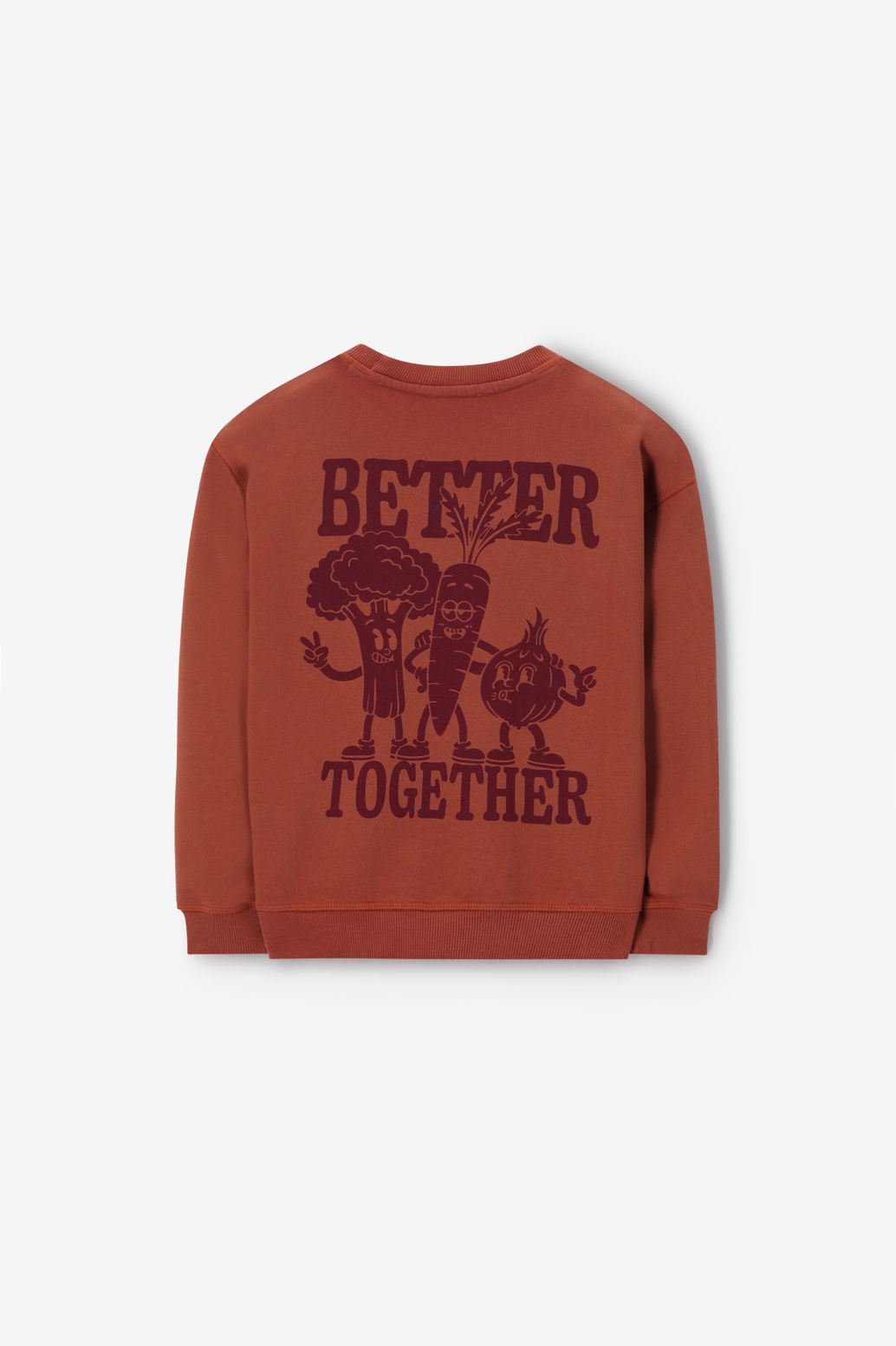 Bruine sweater met artwork