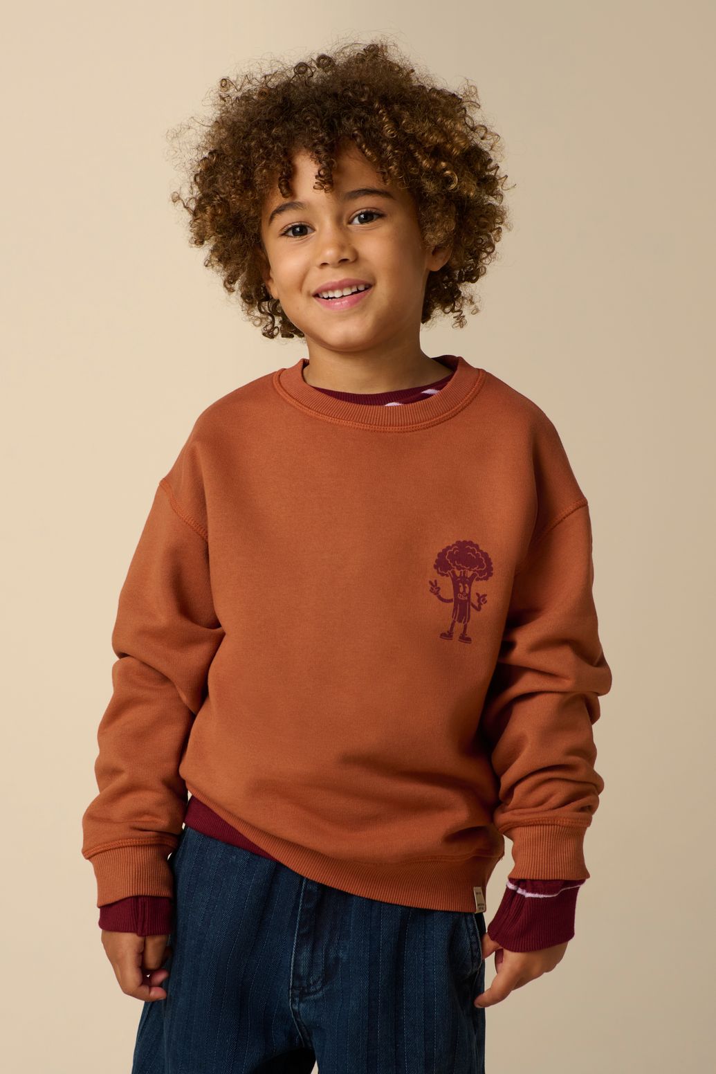 Sweat avec illustration - marron