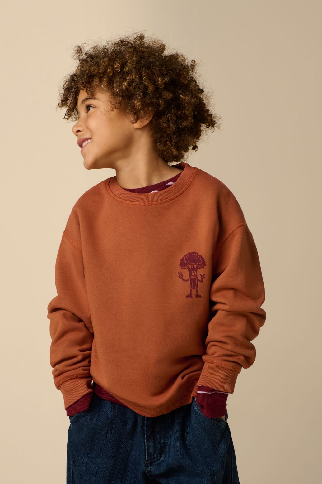 Sweat avec illustration - marron