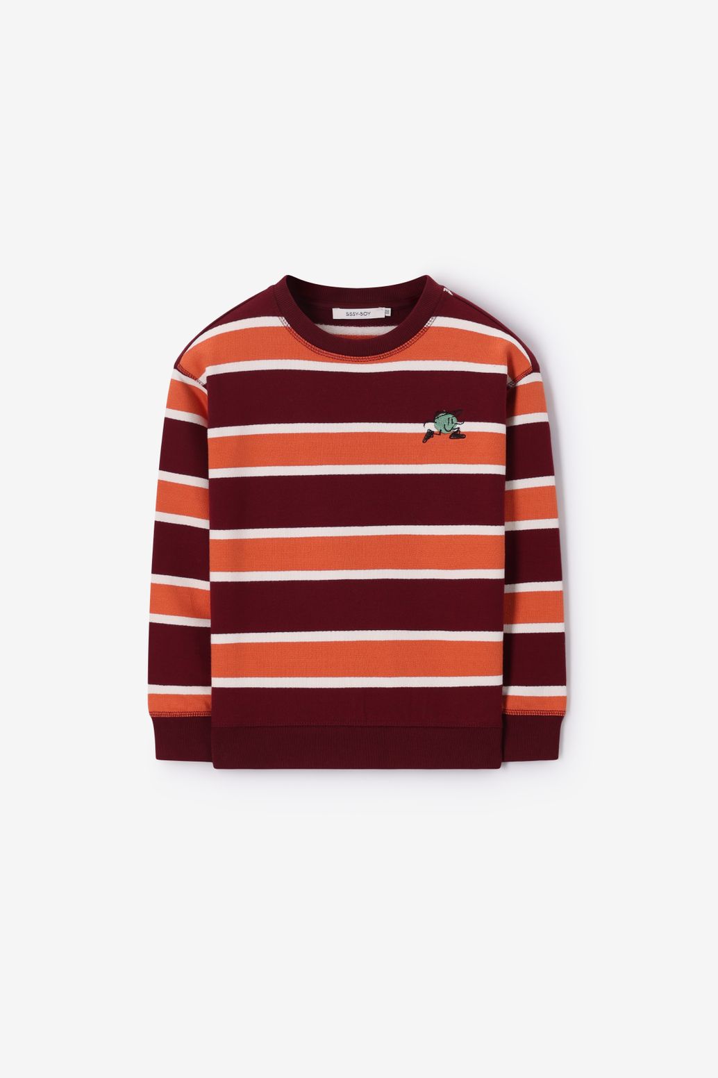 Donkerrode gestreepte sweater