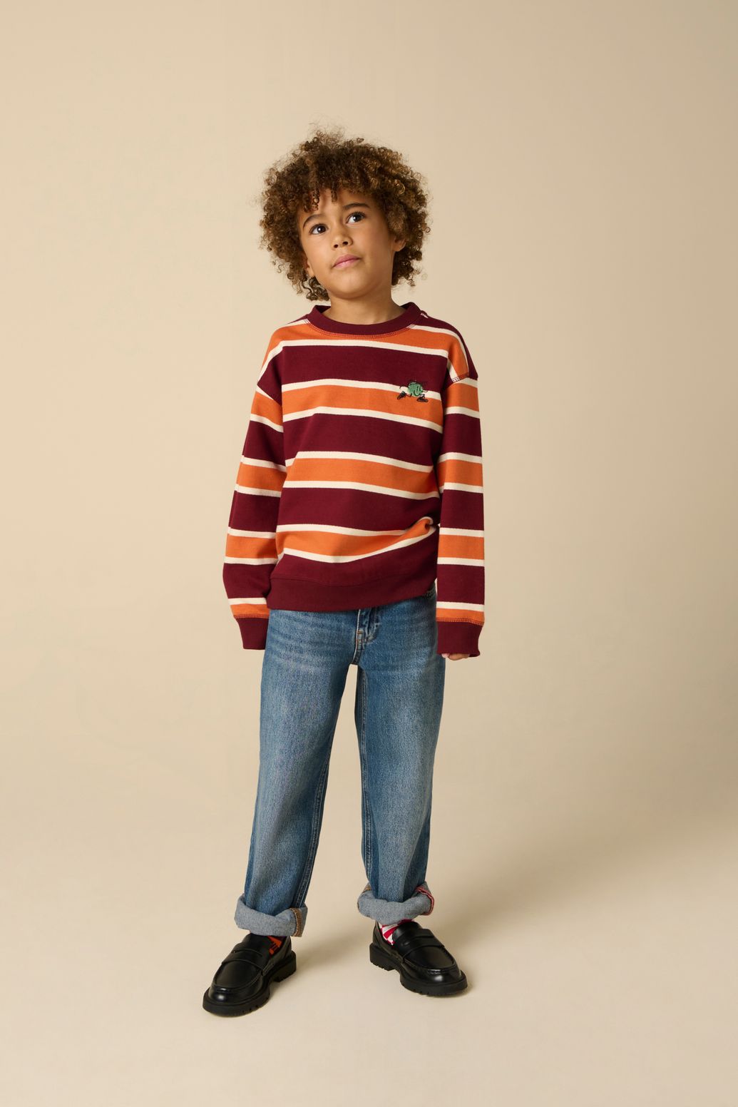 Donkerrode gestreepte sweater