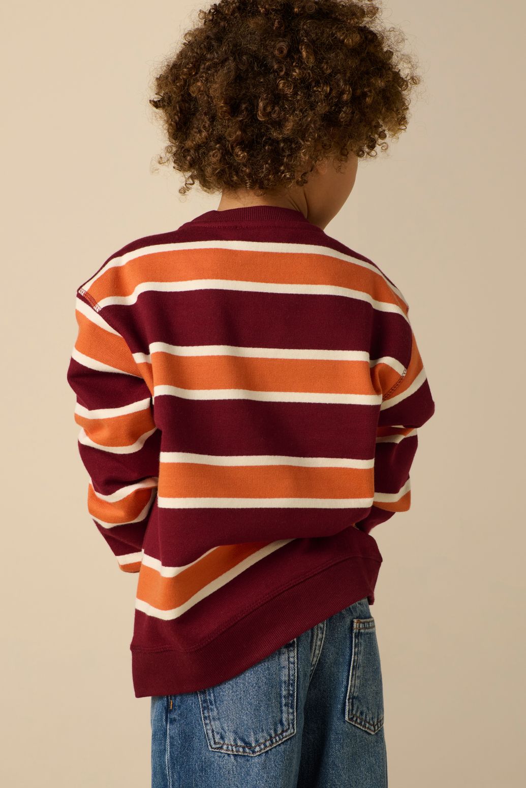 Sweat rayé - rouge foncé