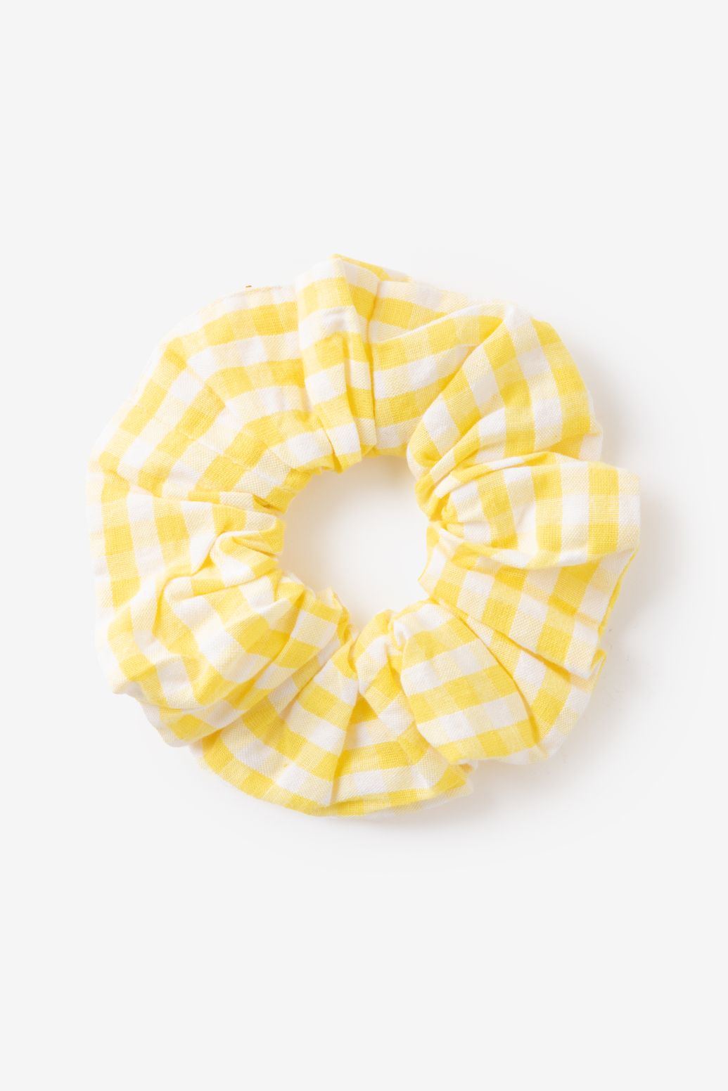 Chouchou à carreaux - jaune
