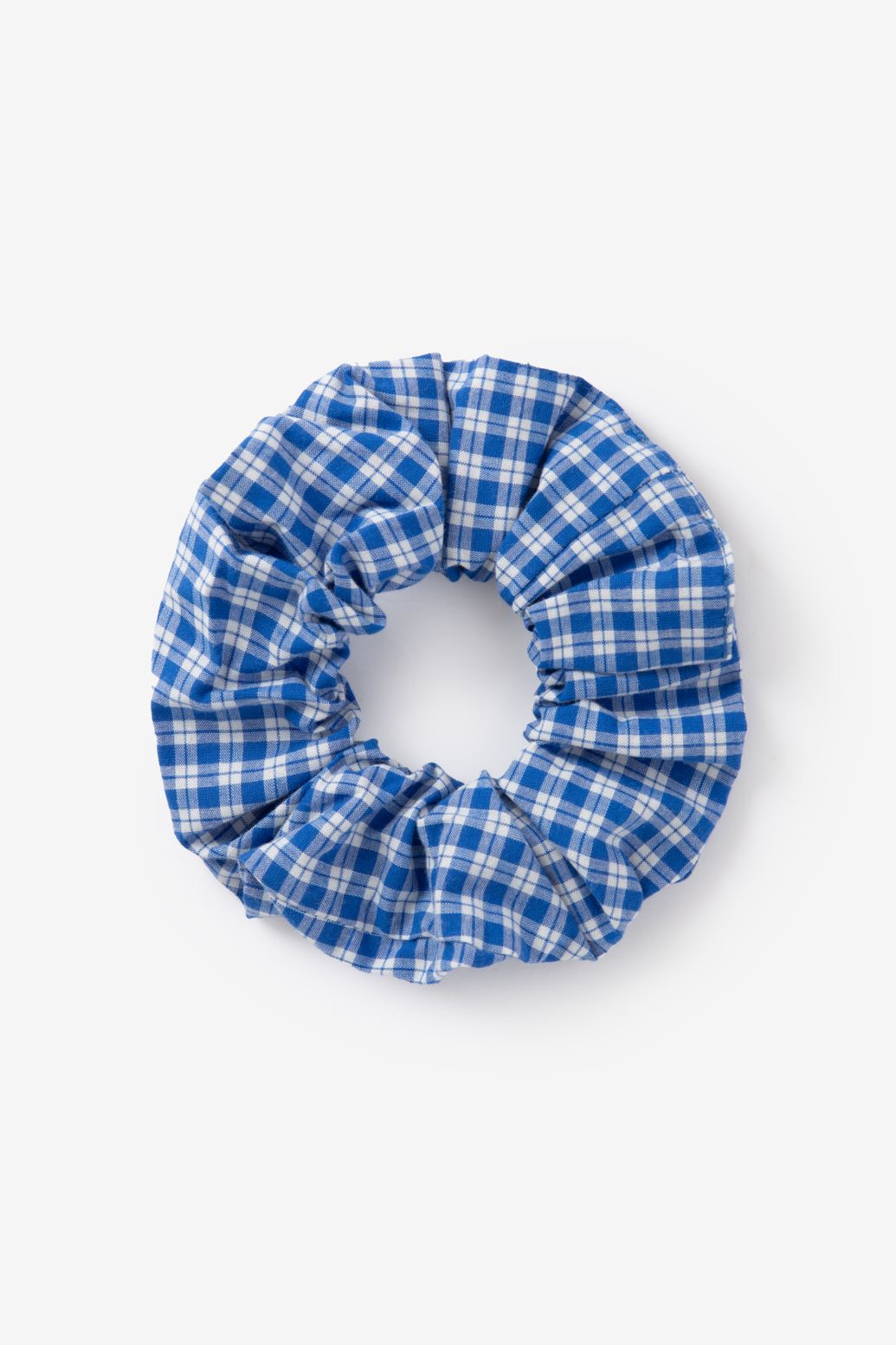 Karierter Scrunchie - blau