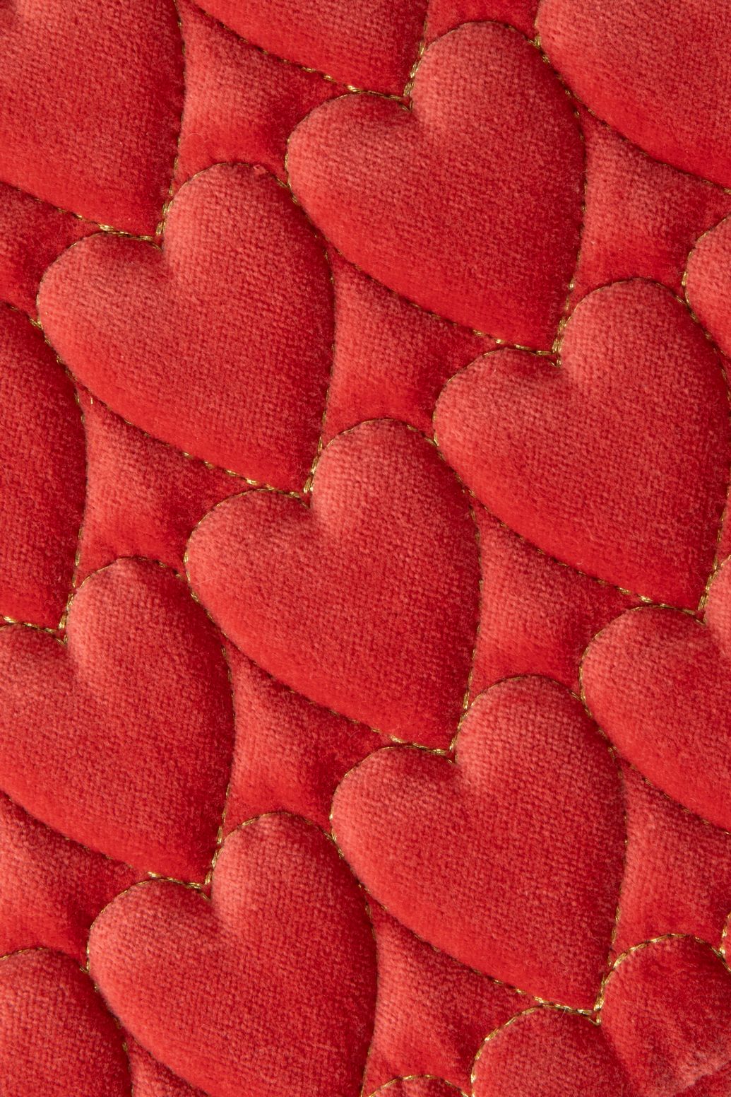 Housse ordinateur portable en velours avec cœurs - rouge