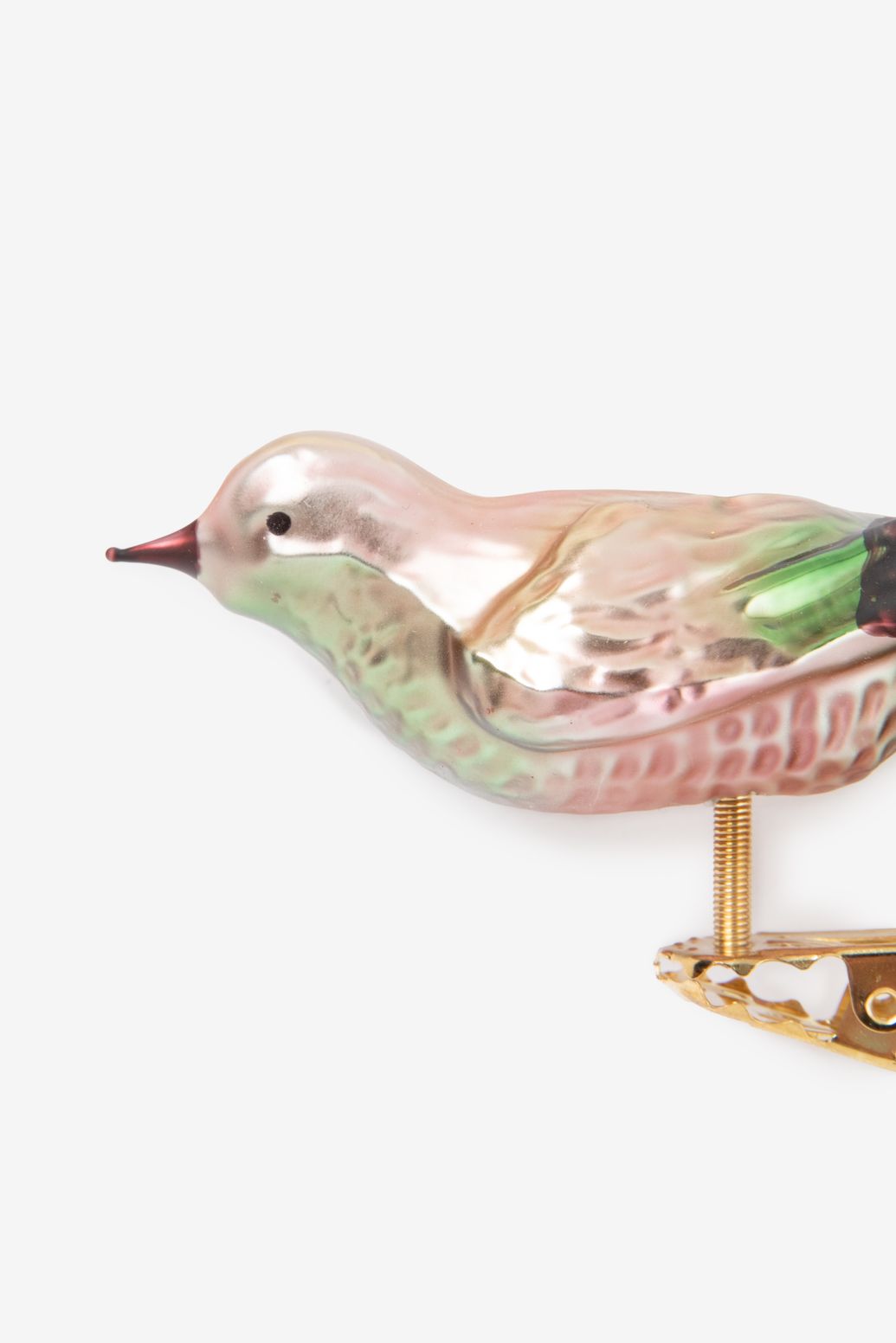 Multicolour kerst ornament vogel met clip