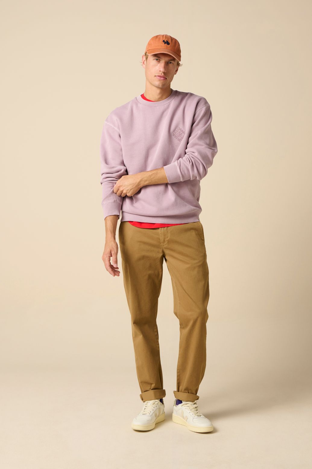 Sweater mit Stickerei - flieder