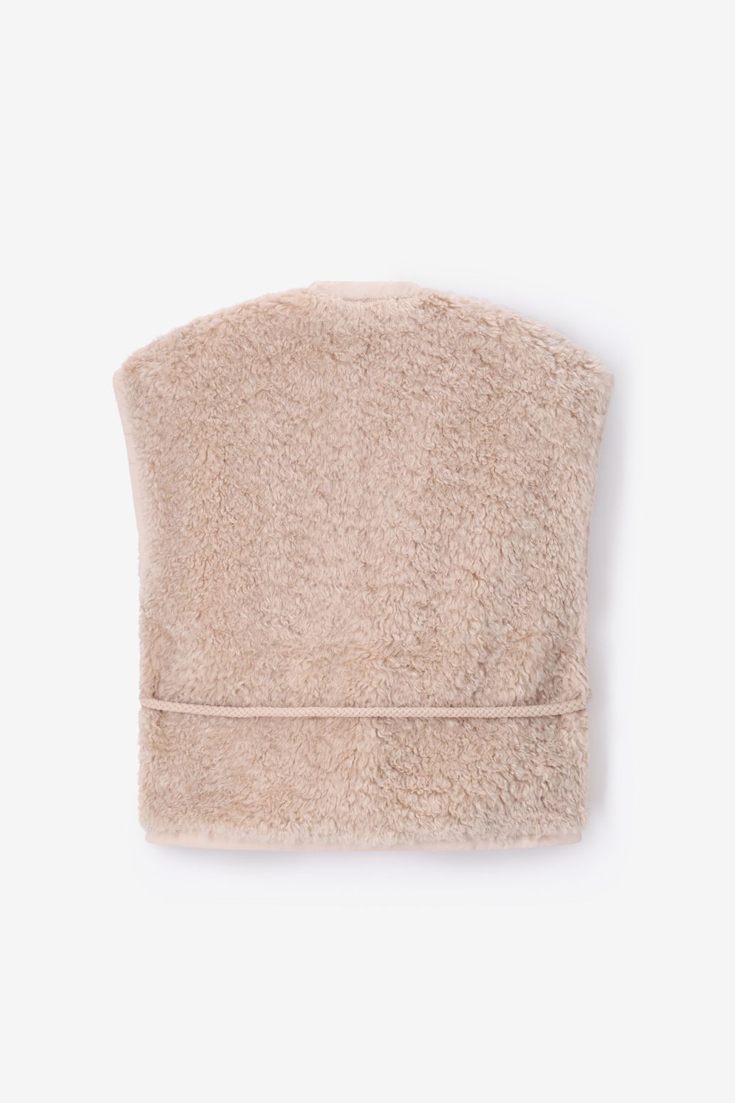 Beige teddy gilet met koord