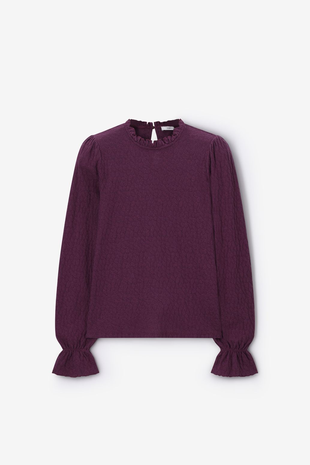 Donkerpaarse top met lurex