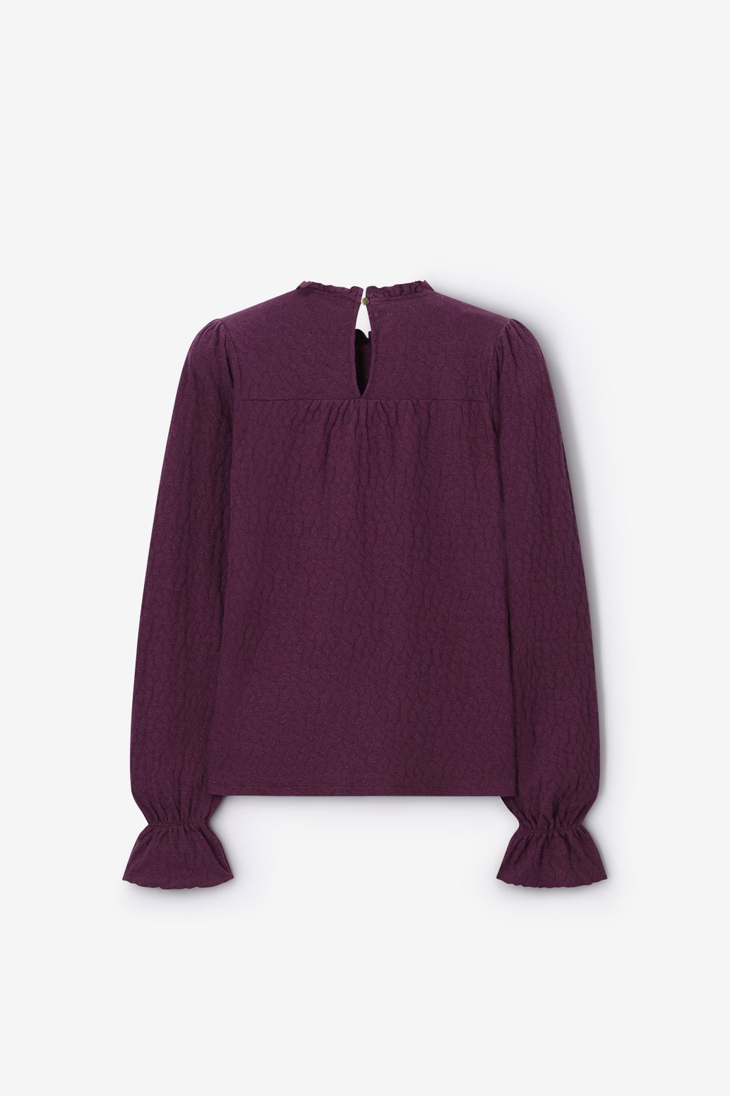 Donkerpaarse top met lurex