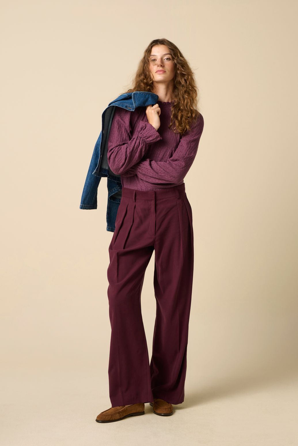Top avec lurex - violet foncé