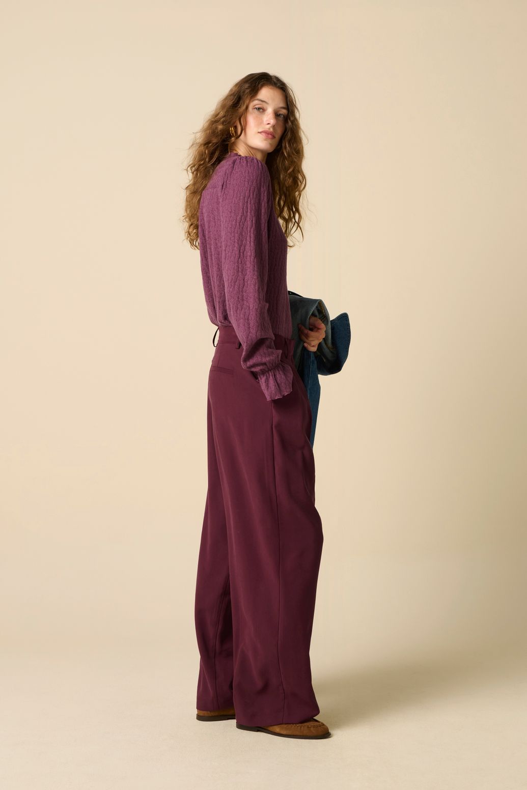 Top mit Lurex - dunkellila