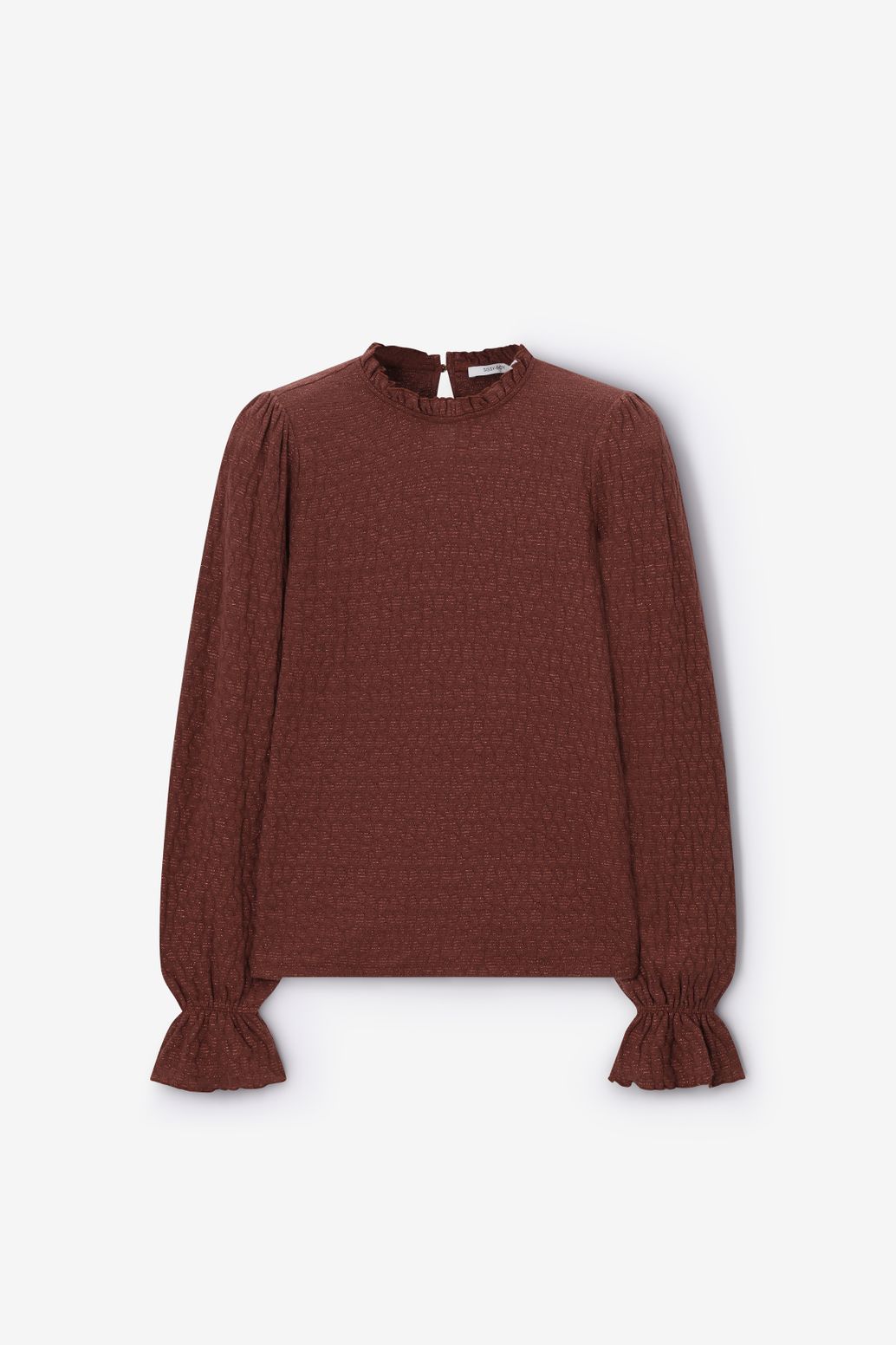 Top avec lurex - marron foncé