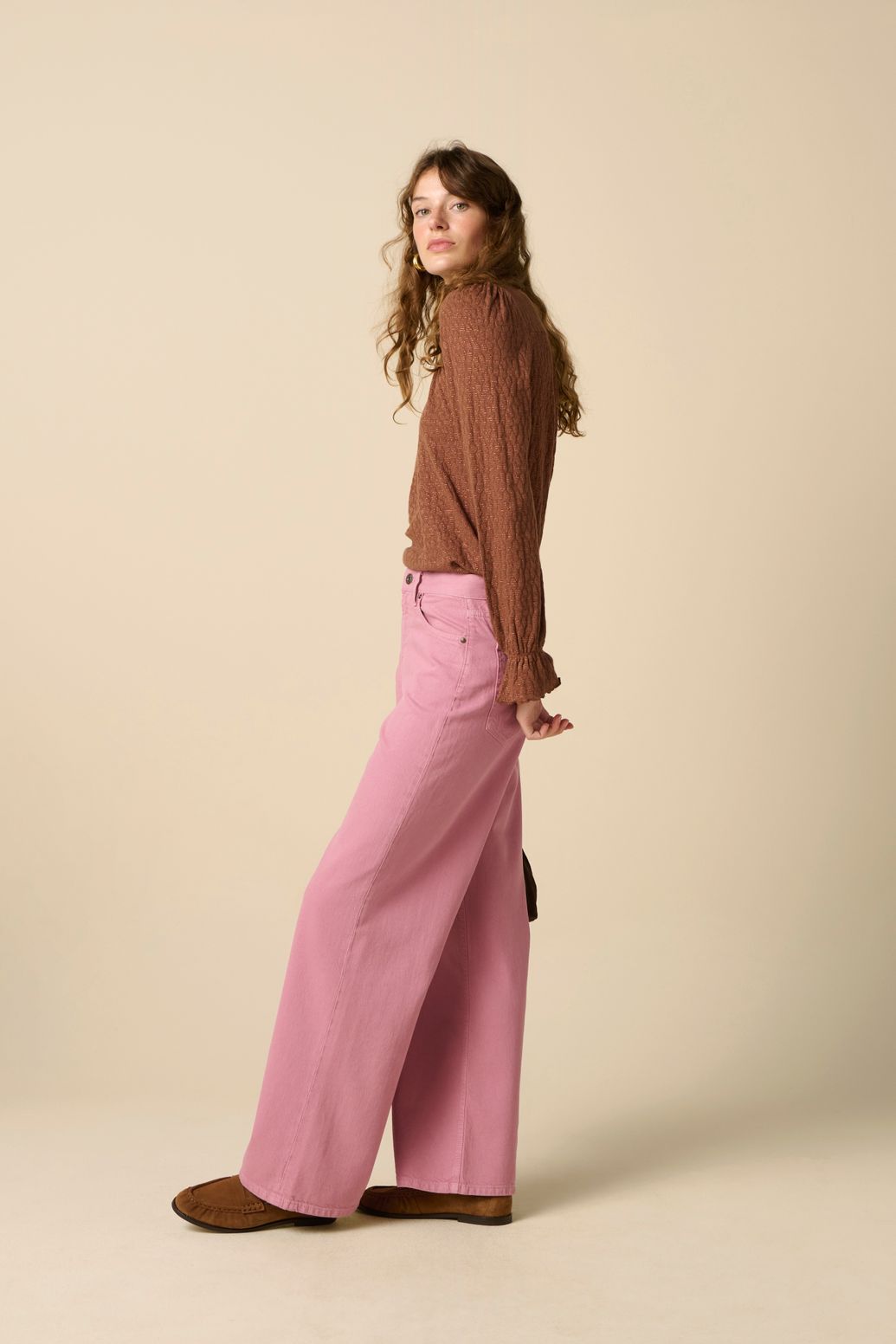 Top mit Lurex - dunkelbraun