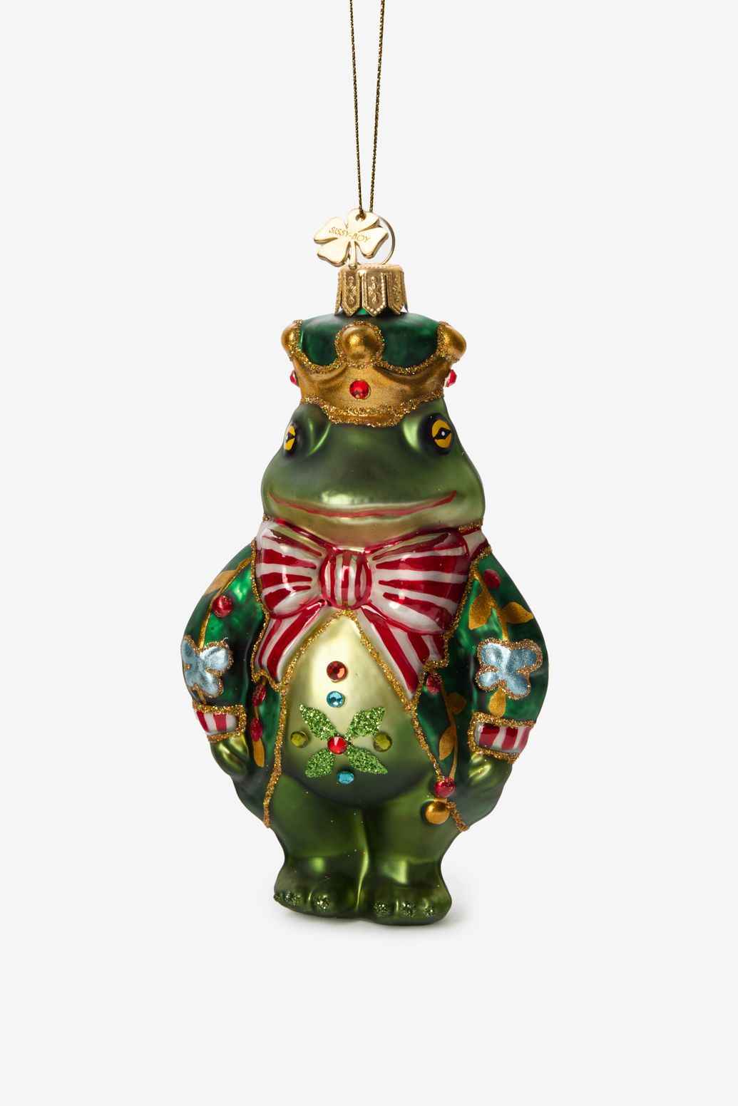 Kerst ornament kikker met kroon