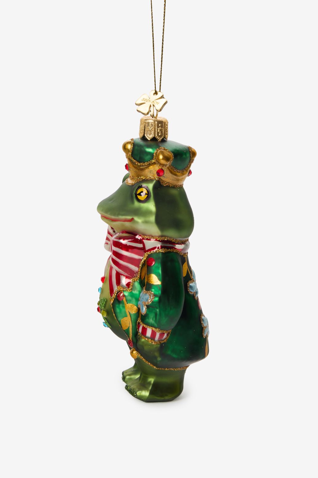 Kerst ornament kikker met kroon