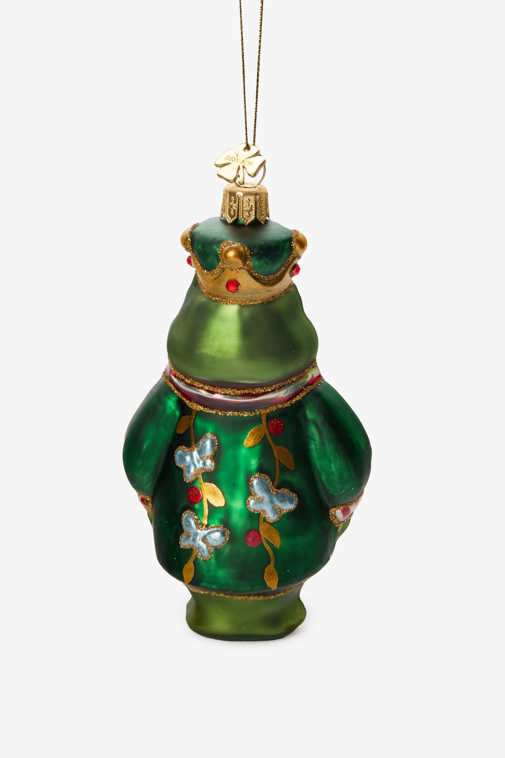Kerst ornament kikker met kroon