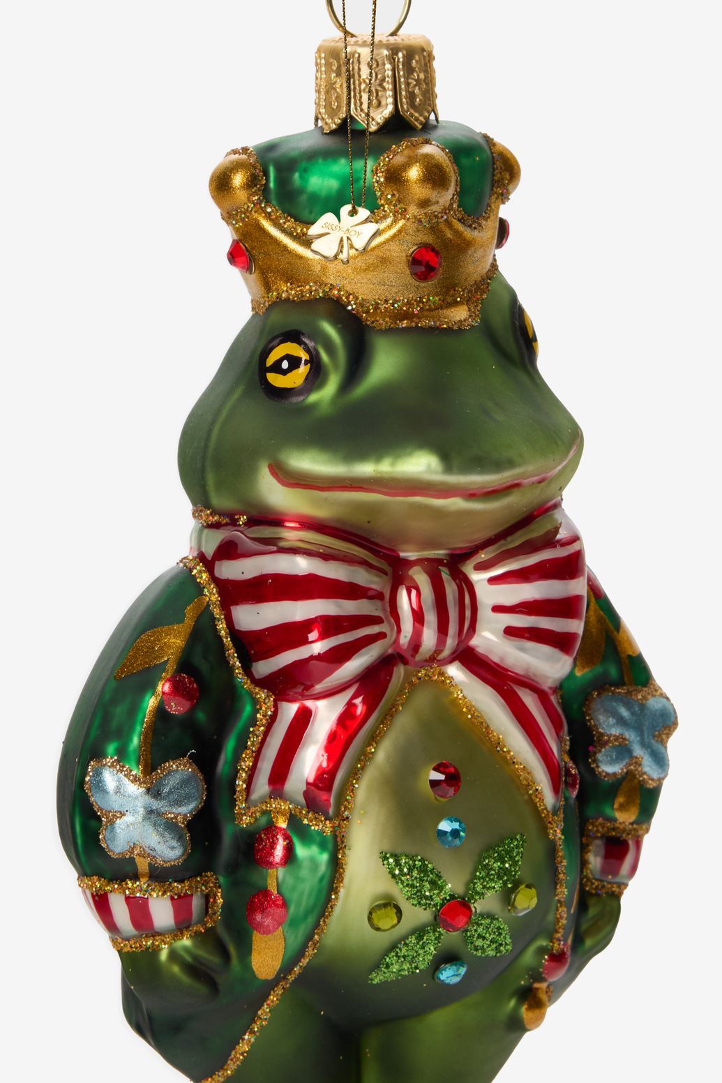 Kerst ornament kikker met kroon