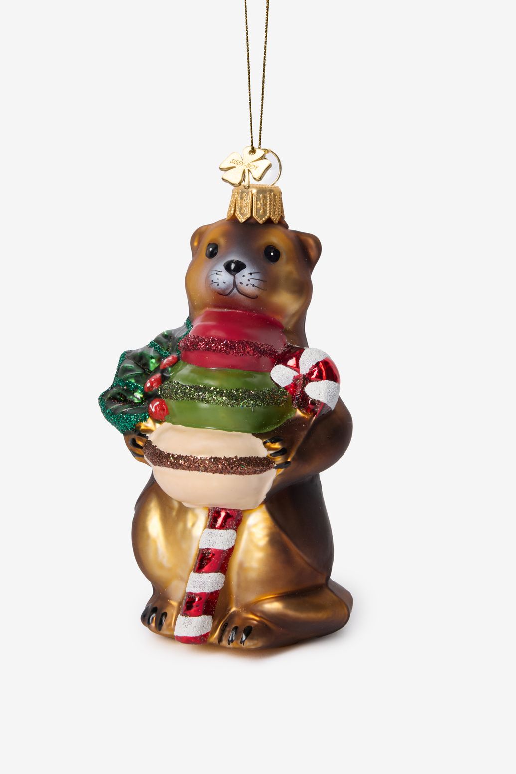 Kerst ornament otter met macarons