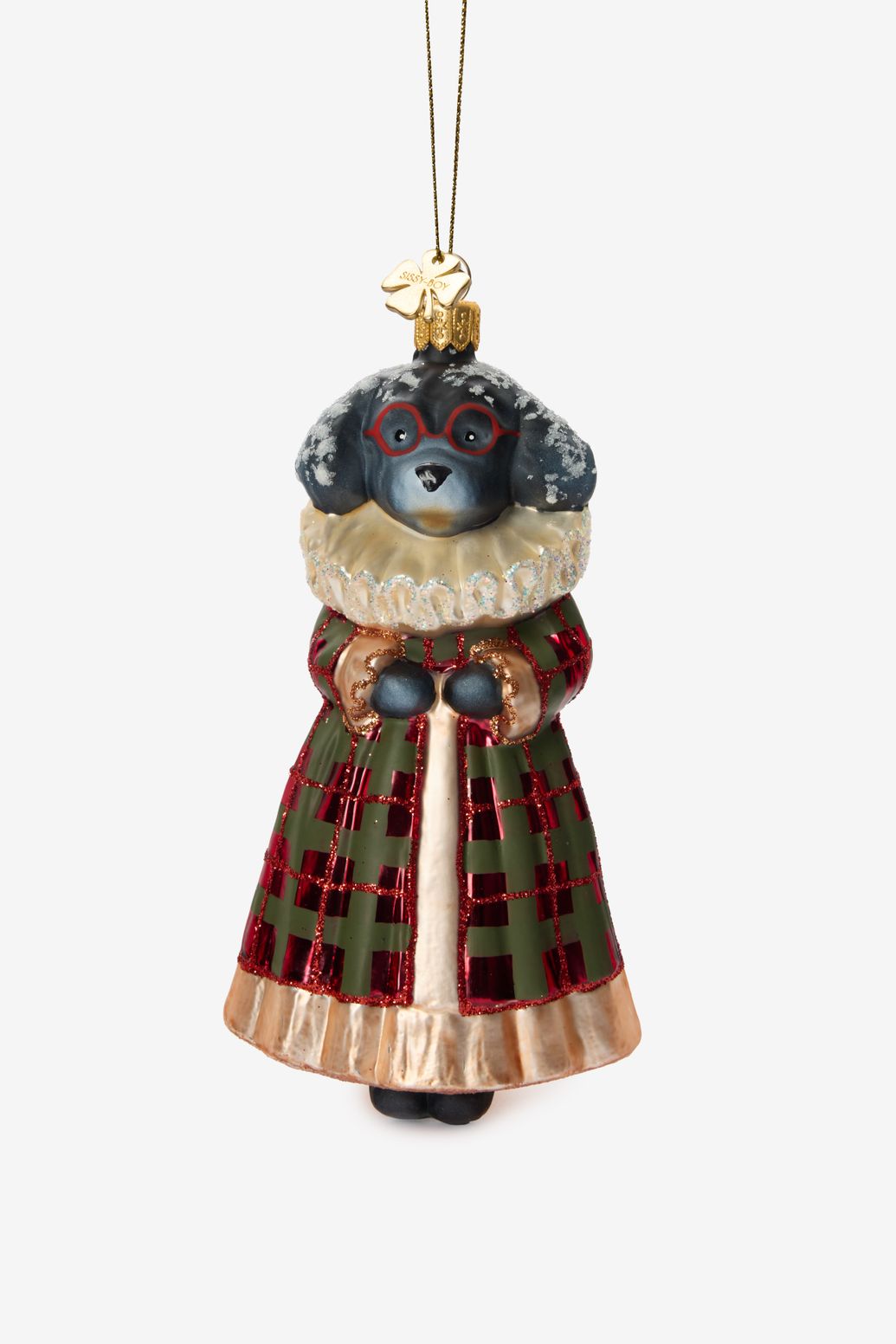 Kerst ornament hond met jas
