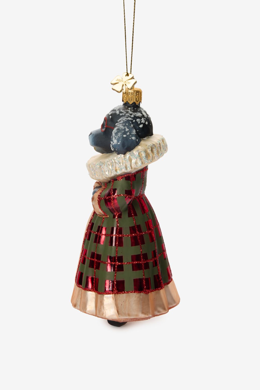 Kerst ornament hond met jas