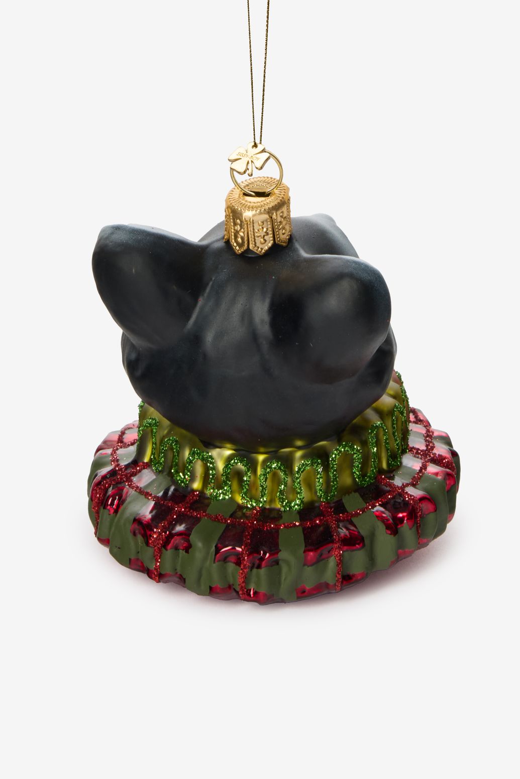 Kerst ornament wasbeer met strik