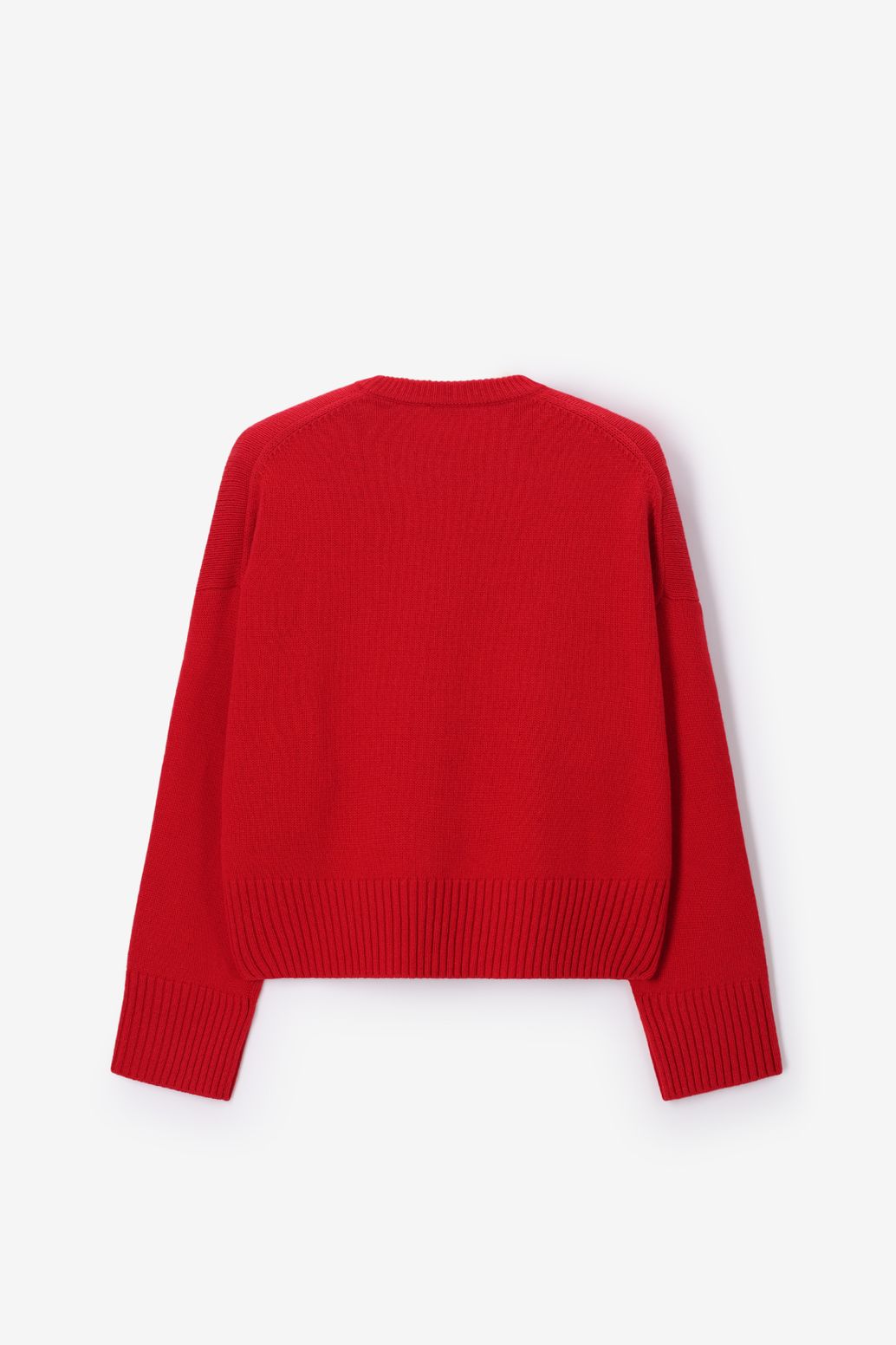 Strickpullover aus Wolle - rot