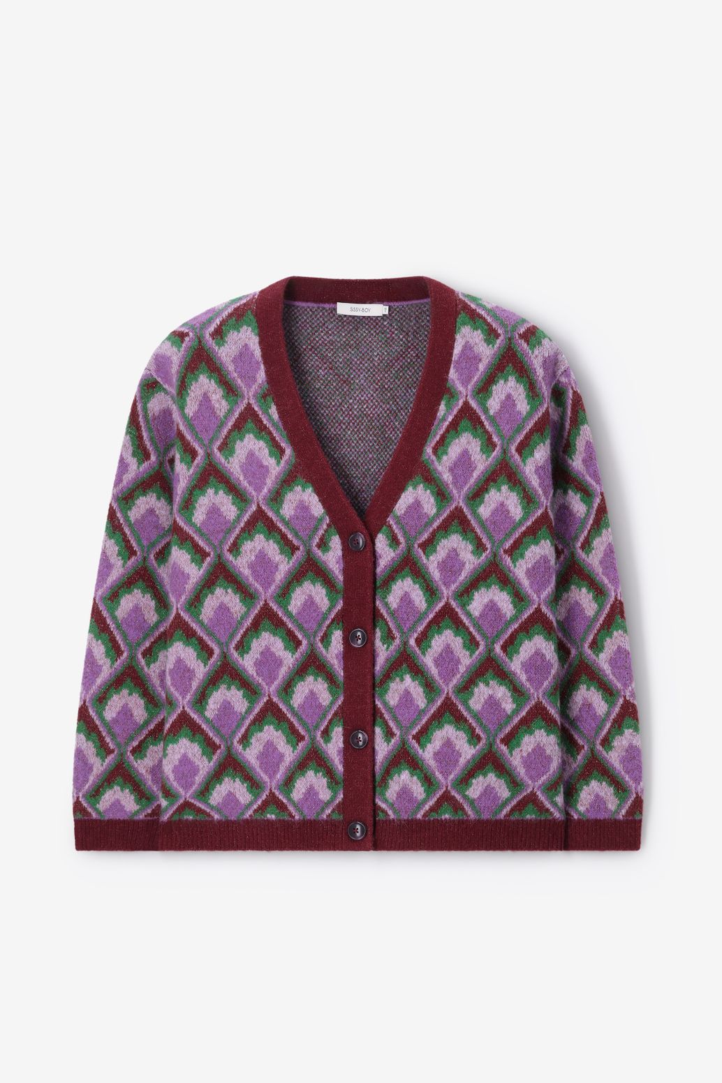 Donkerrood jacquard vest