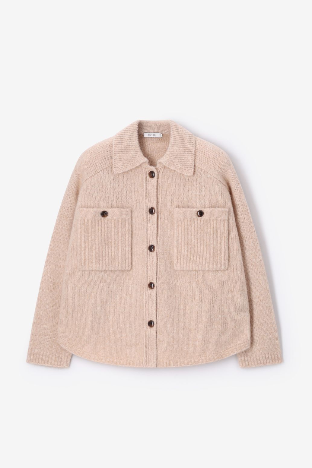 Woll-Strickjacke - beige