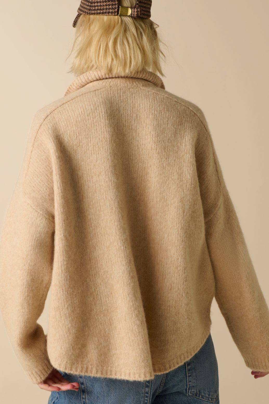Woll-Strickjacke - beige